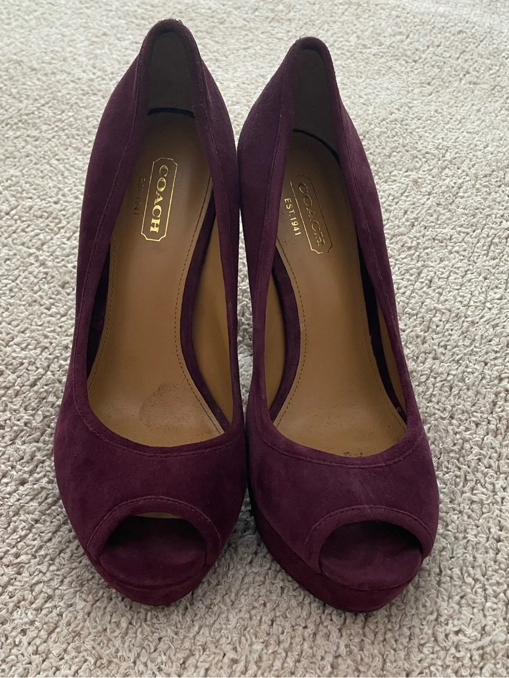 Coach Breana Platform Peep-toe Heels - size 6